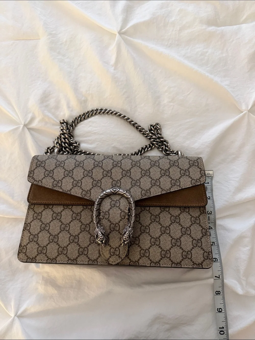 Gucci Beige Brown GG Supreme Dionysus Shoulder Bag